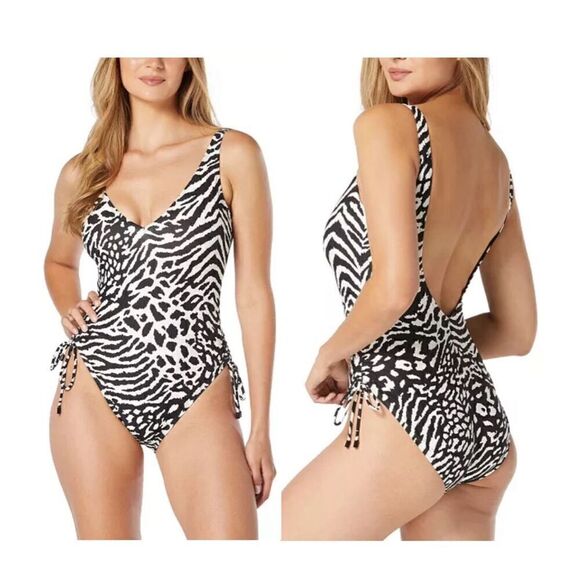 COCO REEF Women's Contours Stellar Shirred-Leg One-Piece Swimsuit - Picture 1 of 7